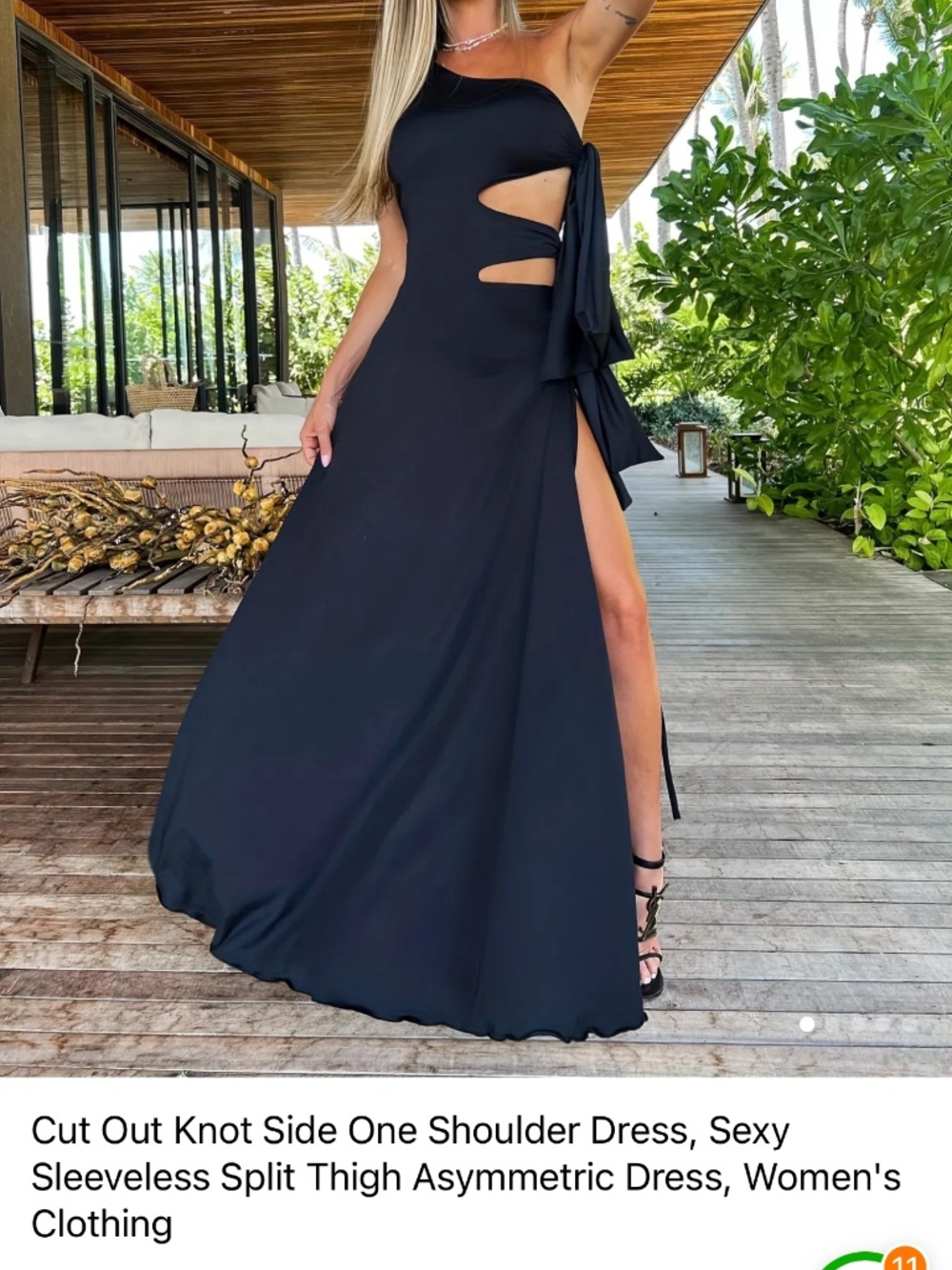 Temu black tie dress